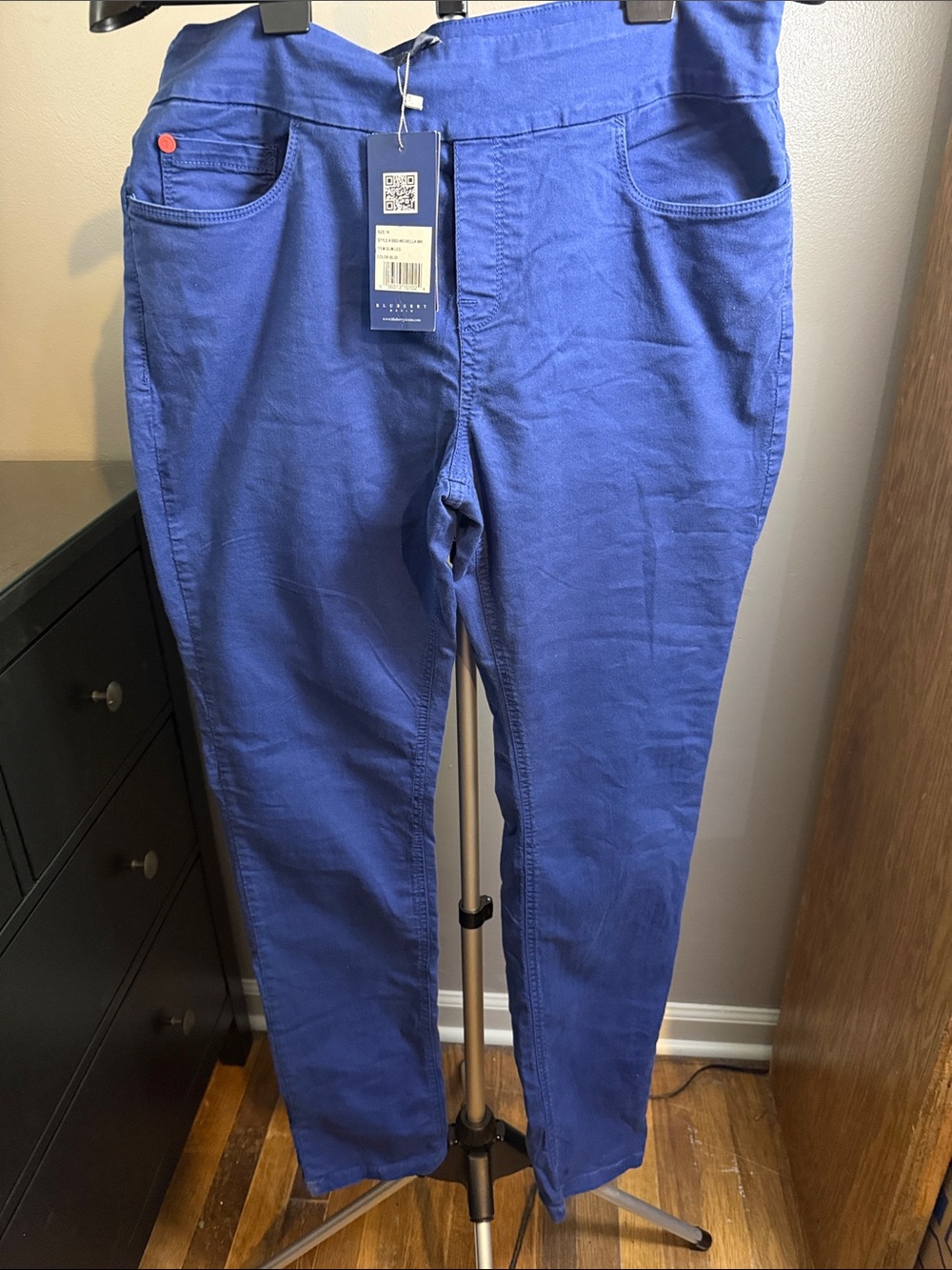 Bluberry Denim Bella Slim Leg Pants Size 16 Cobalt Blue NWT Stretch